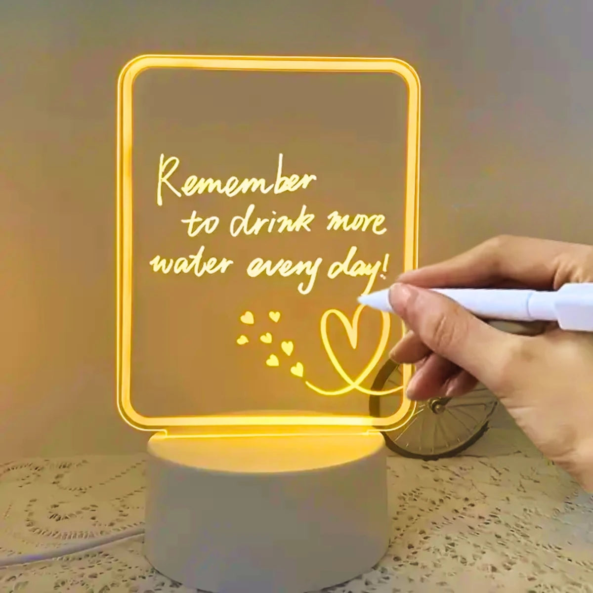 LED message board warm light night light erasable writing board, desktop decorative light, suitable for home bedrooms and living