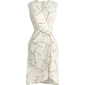 Women Midi Dress Sleeveless V Neck Line Print Wrap Tie Waist Asymmetrical Dress Elegant Spring Summer Brunch Work Office Dress