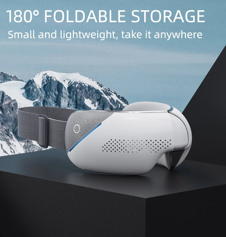 Portable Visible Eye Massager with Bluetooth Music Eye Care Device Sleep Eye Mask with 4 Mode Massage Muscle Gift for Mom Dad