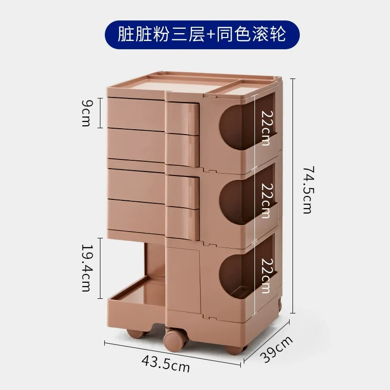 ‌360° Rotating Snack Cart - TikTok Viral Mobile Organizer, Makeup Vanity & Bedroom Storage Rack w/Wheels for Living Room‌