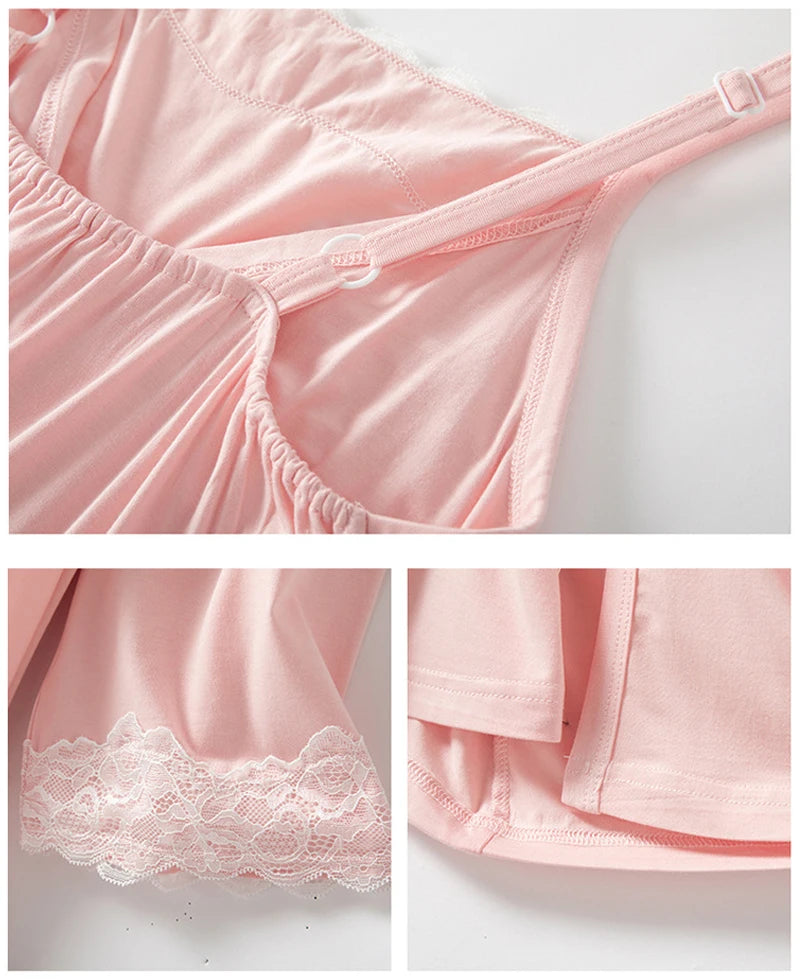 2pcs/Set Pregnancy Pajamas Sleepwear Nursing Nightwear Pregnant Woman Sling Breastfeeding Nightgown Maternity Labor Dress+Robe