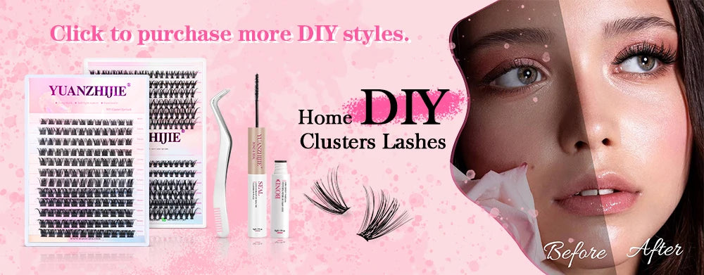 10cases/lot YUANZHIJIE Knot-free lashes Clusters 100% Hand-Tufted Anime Eyelashes Premium Materail Cruetly-free lash Extensions
