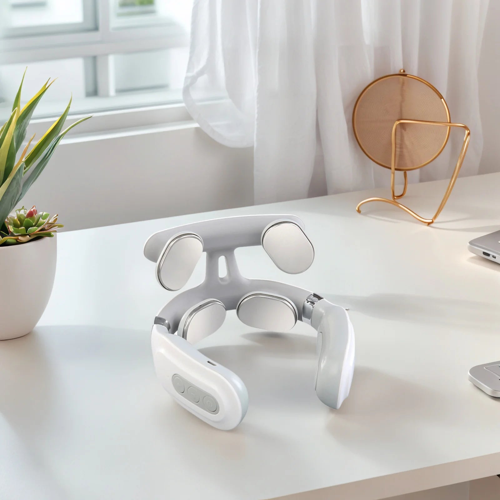 4-head Neck Massager USB Rechargeable Cervical Massager Relaxation Gifts for Women Men Dad Mom