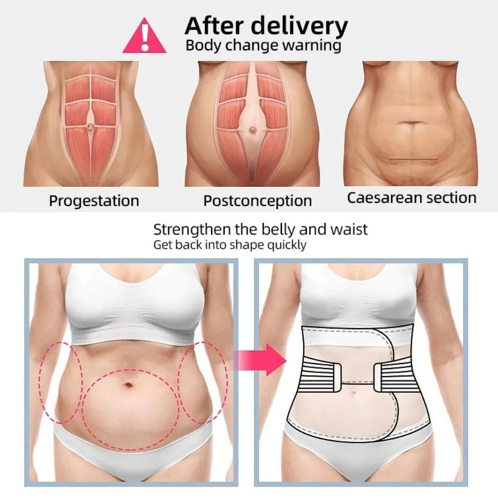Seamless Postpartum Body Shaper Belly Contracting Tummy Control Women Girdle Belt Solid Color Thin Slimming Shapewear Female