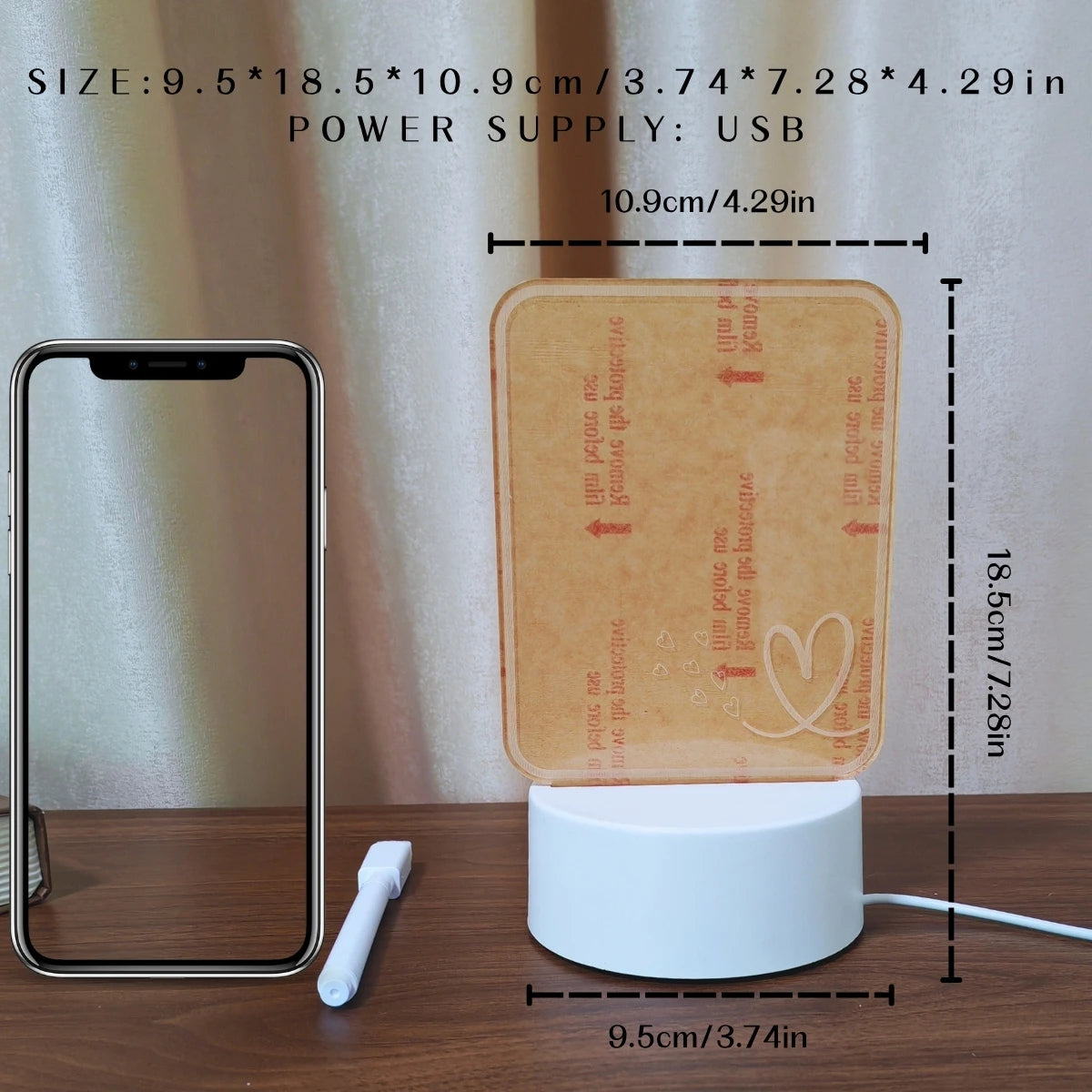 LED message board warm light night light erasable writing board, desktop decorative light, suitable for home bedrooms and living