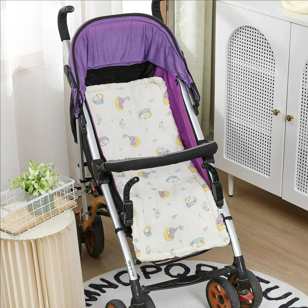 Cartoon Bear Baby Stroller Seat Cushion Cotton Soft Newborn Car Seat Pad Infant Pushchair Mattress Mat Kid Pram Accessories