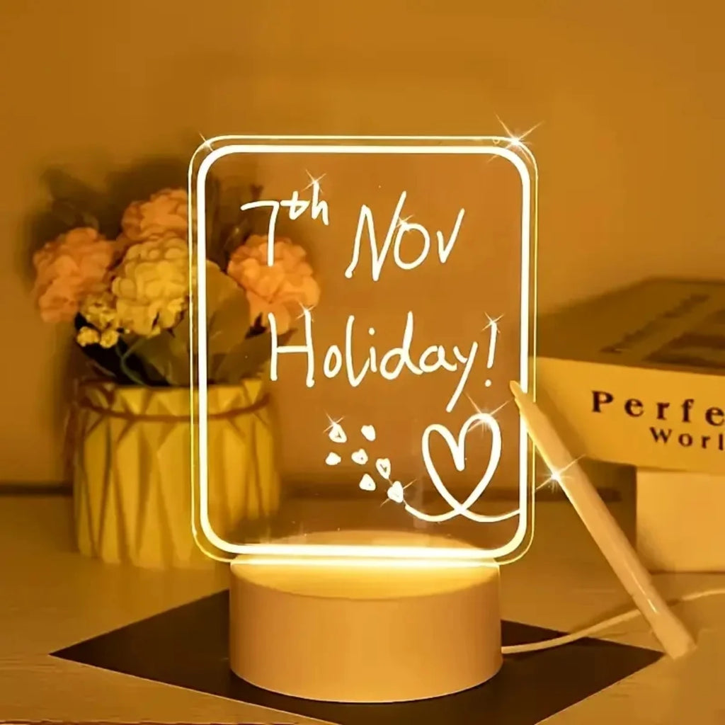 LED message board warm light night light erasable writing board, desktop decorative light, suitable for home bedrooms and living