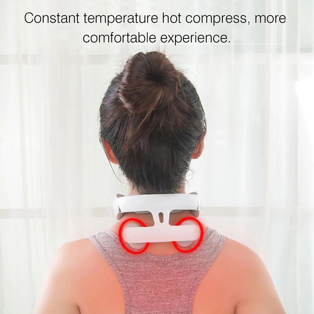 4-head Neck Massager USB Rechargeable Cervical Massager Relaxation Gifts for Women Men Dad Mom