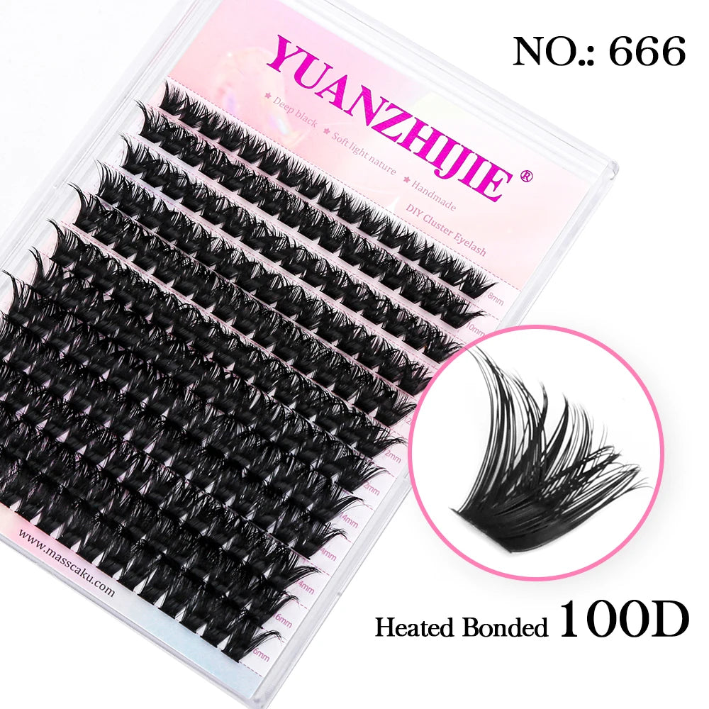 10cases/lot YUANZHIJIE Knot-free lashes Clusters 100% Hand-Tufted Anime Eyelashes Premium Materail Cruetly-free lash Extensions