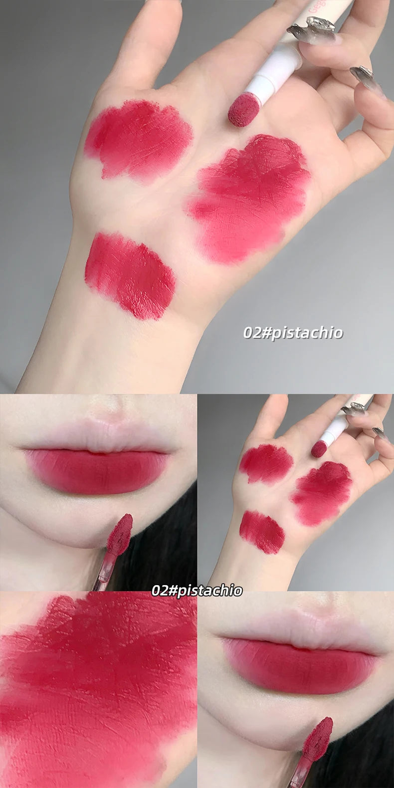 Hot Sales Gege Bear Makeup Sponge Tip Lippie Lip Powder Cream Birthday Gift Matte Non-Stick Cup Cute Lip Powder Cream Lip Mud