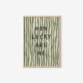 "How Lucky Are We" Quote Canvas Print Poster Modern Heart Stripe Art Prints Bedroom Living Room Wall Art Home Decor Poster
